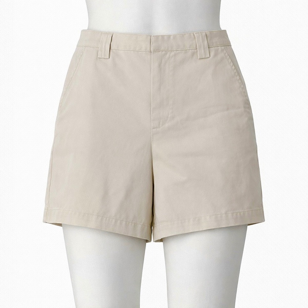 Calvin Klein Jeans Womens Size 12 Beige Regiment Twill Short Relaxed Fit Casual